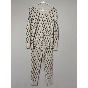 Hanna Andersson Adult Unisex Medium Long John Pajama Set Rainbow Gnome Holiday